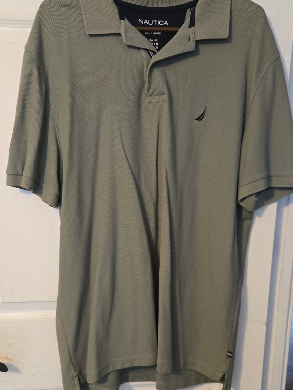 Nautica Men's Sage Green Polo with Embroidered Logo